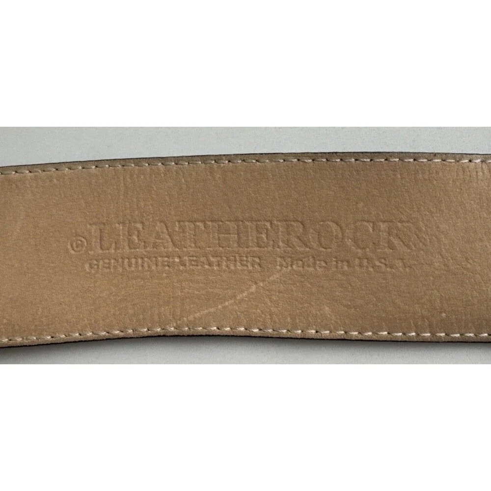 Leatherock Women’s Wide Black Genuine Leather Belt Black Buckle Size L34 M